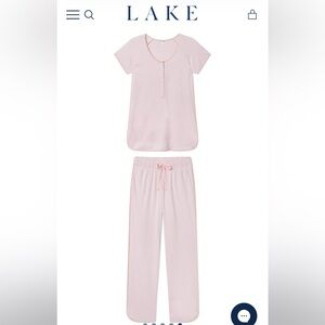 LAKE Pima Maternity Short-Long Set in English Rose Stripe in XS